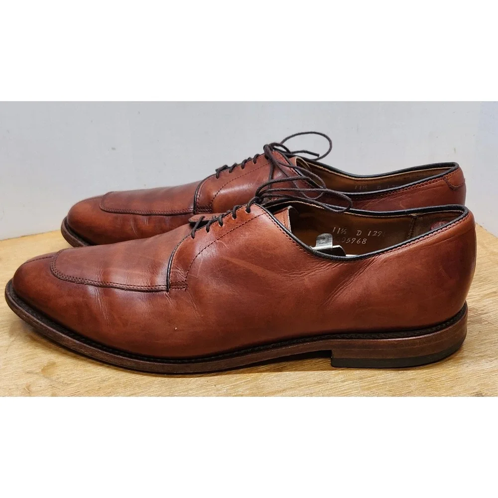 Allen Edmonds Delray Brown Leather Split Toe Derby Dress Shoes 11.5 D 1298